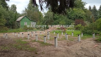 32 сваи 150х150х3000 с оголовками